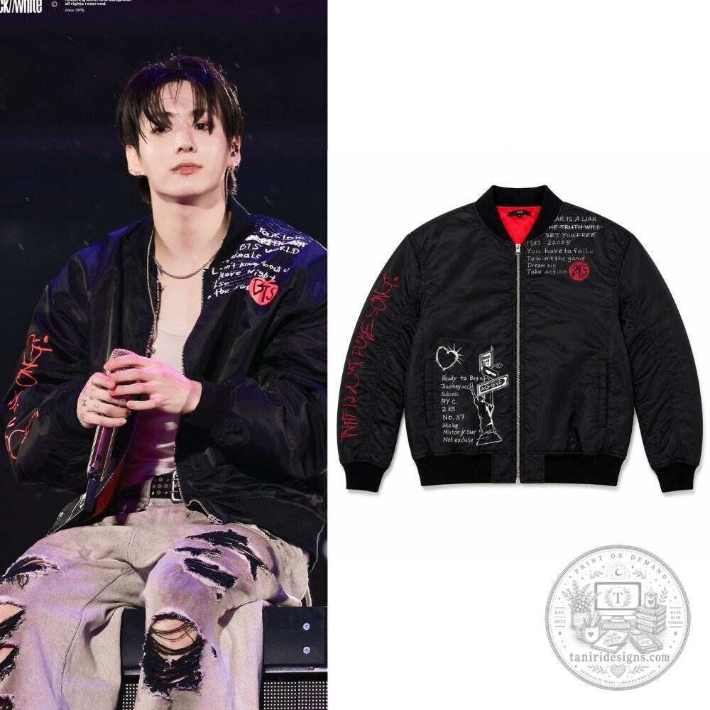 "Top 2026 Sports Jerseys and Jackets: Fulham, Haaland, Jungkook" 4 JUNGKOOK WORLD TOUR ARIRANG 2026 BOMBER JACKET