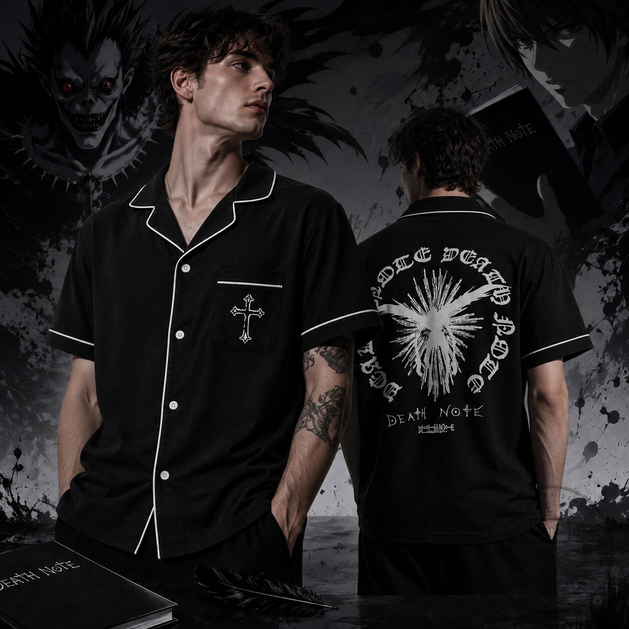 Death Note Short Sleeve Pajamas Set 4 Death Note Short Sleeve Pajamas Set