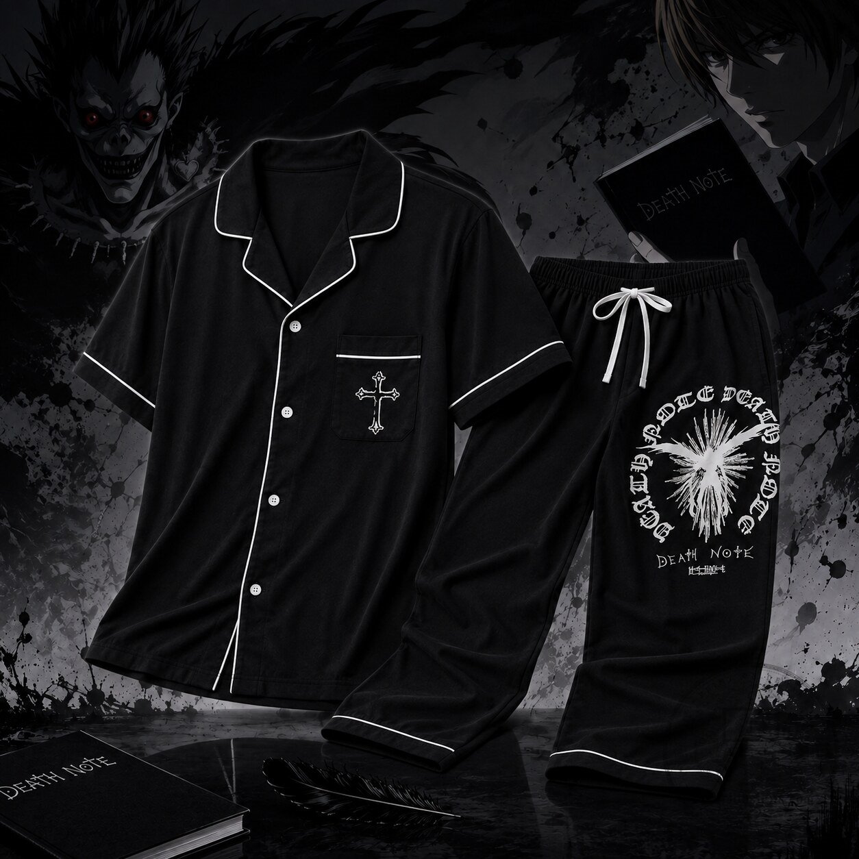 Death Note Short Sleeve Pajamas Set 5 Death Note Short Sleeve Pajamas Set