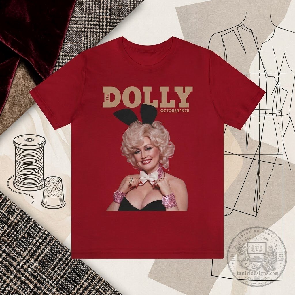 Dolly Parton Playboy Bunny Red Shirt 4 Dolly Parton Playboy Bunny Red Shirt