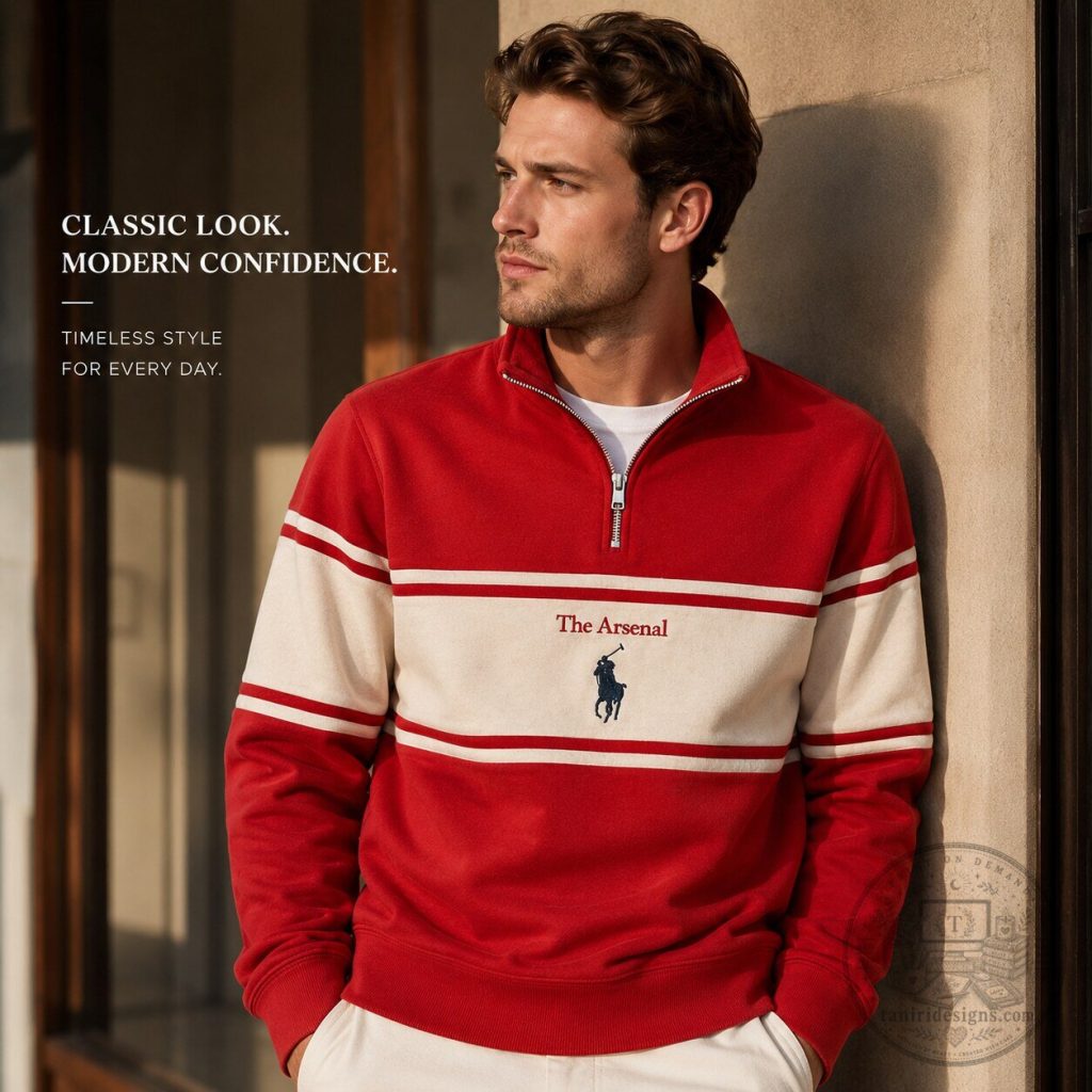 Arsenal x Ralph Lauren Collab Quarter Zip Sweatshirt