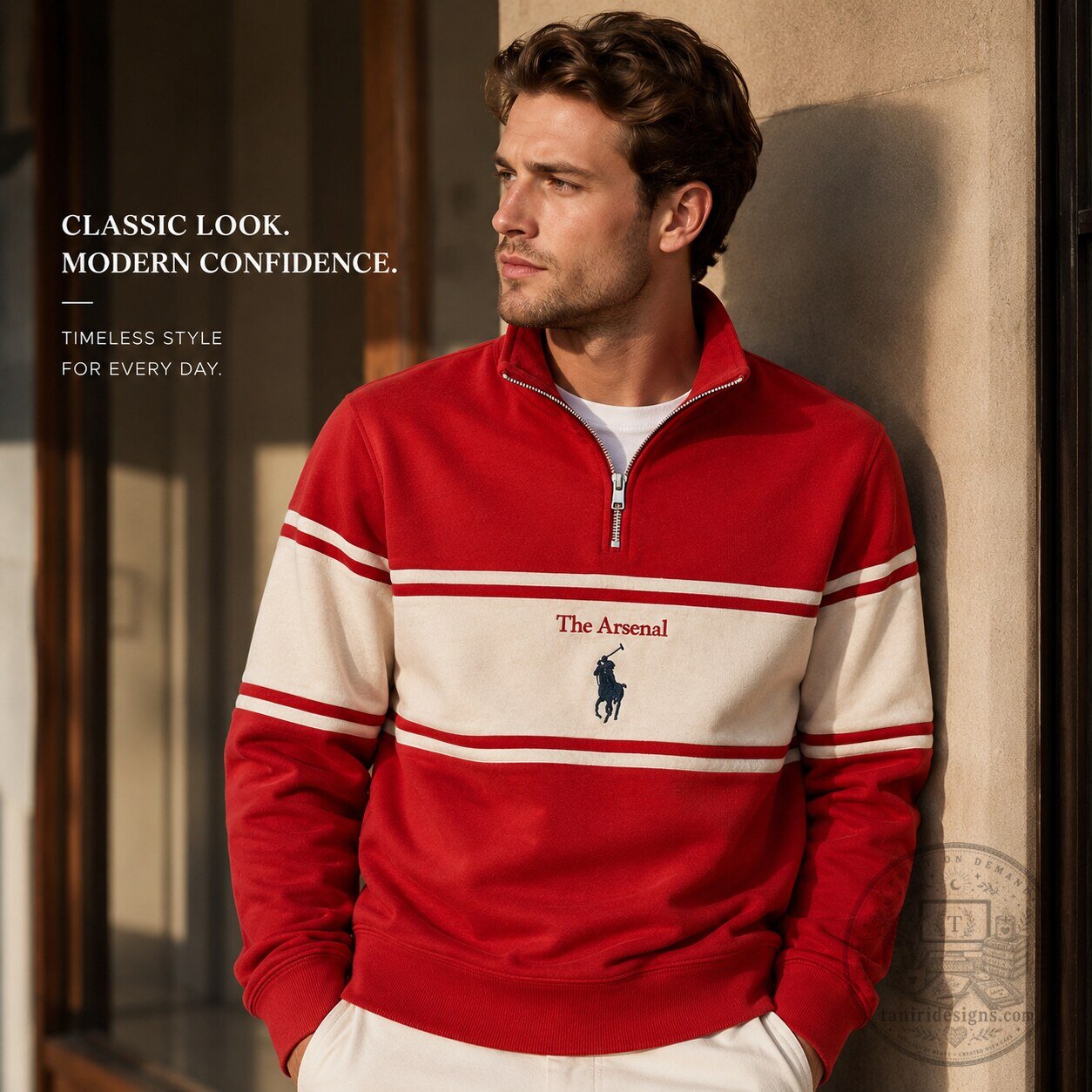 Arsenal x Ralph Lauren Collab Quarter Zip Sweatshirt
