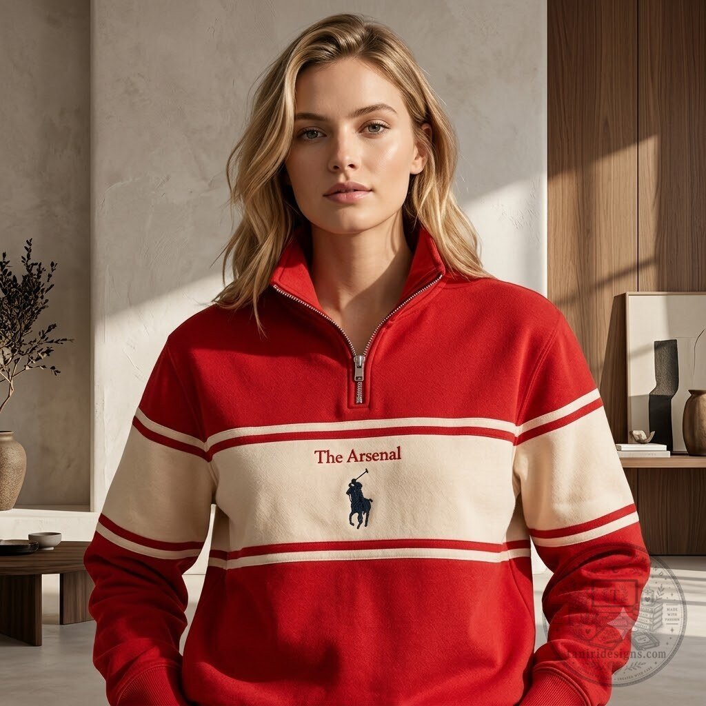 Arsenal x Ralph Lauren Collab Quarter Zip Sweatshirt 5 Arsenal x Ralph Lauren Collab Quarter Zip Sweatshirt