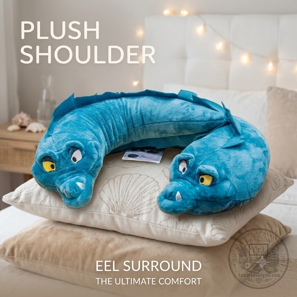 Disney Flotsam and Jetsam Eel Plush Neck Pillow