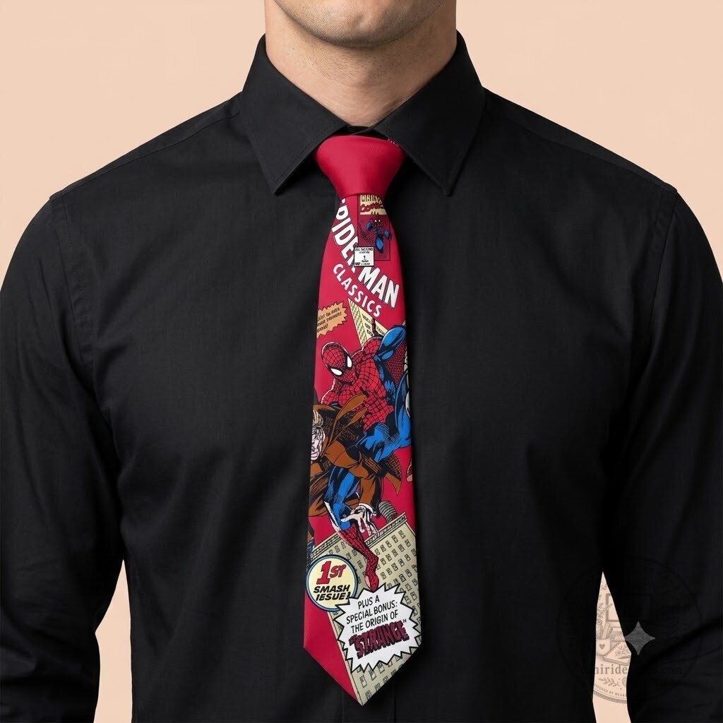 Vintage Marvel Spider Man Necktie 4 Vintage Marvel Spider Man Necktie