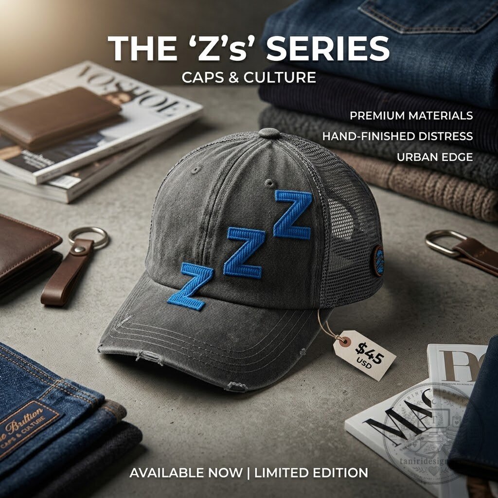 Gray Embroidered ZZZ Trucker Hat